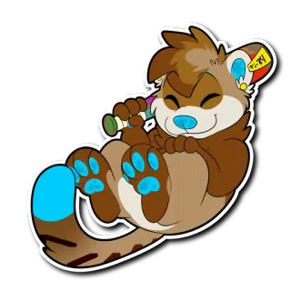 🐾 выдра, фурри, мультик, животное, улыбается, милый telegram sticker