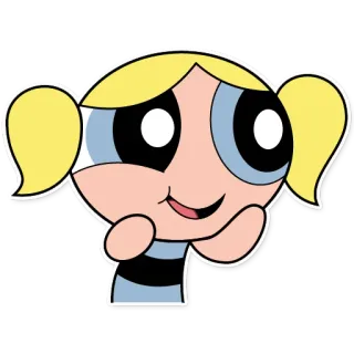 🤩 Bubbles Powerpuff Girls Cartone animato, Ragazza, Carino, Programma TV, Supereroe telegram sticker