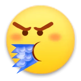 💦 Emoji, zły, wściekły, zdenerwowany, niebieskie płomienie telegram sticker