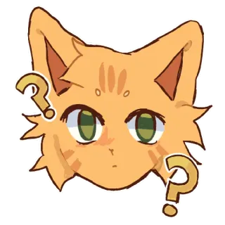 🫤 кот, вопрос, в замешательстве, оранжевый, стикер telegram sticker