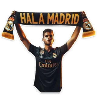 🤍 HALA MADRID レアル・マドリード, サッカー, サッカー, スポーツ, Hala Madrid, スカーフ telegram sticker