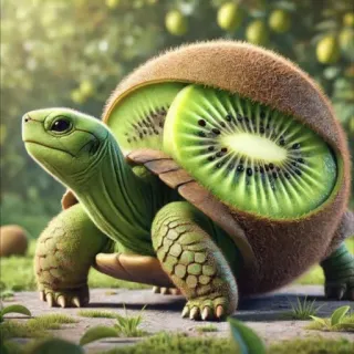🤩 tartaruga, kiwi, frutta, animale, natura, ibrido, cibo telegram sticker