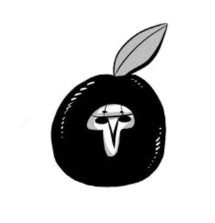 🍎 りんご, 骸骨, フルーツ, 陰鬱, 不気味, ゴシック, ダーク telegram sticker