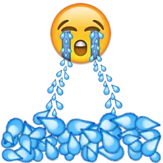 😭 emoji, crying, sad, tears, emotion, expression whatsapp sticker