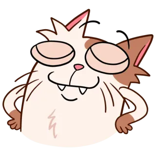 😌 chat, dessin animé, animal, drôle, mignon whatsapp sticker