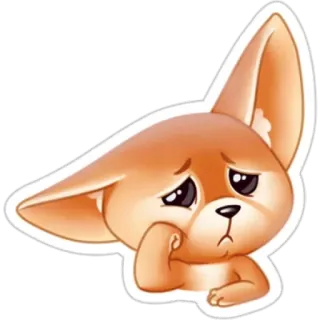 😔 Dibujo animado, Zorro, Animal, Triste, Lindo, Pegatina telegram sticker