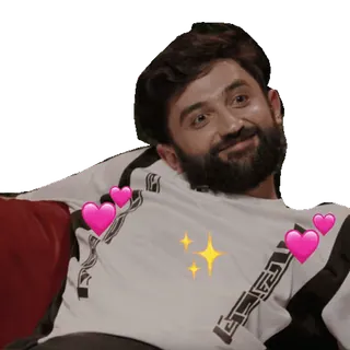 ☺ mann, herzen, glitzer, glücklich, person telegram sticker