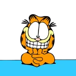 😊 Garfield cartoon, kat, oranje kat, Garfield telegram sticker