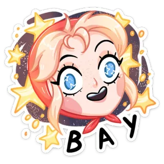 😮 BAY pegatina, dibujos animados, personaje, animación, estrellas telegram sticker
