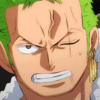 😡 Zoro One Piece Anime, Roronoa, Pirata, Spada, Capelli verdi telegram sticker