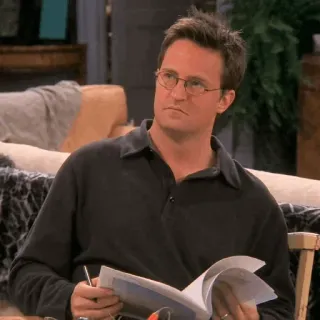 😐 Chandler Bing Friends Amis, Chandler Bing, Matthew Perry, Série TV, Comédie telegram sticker