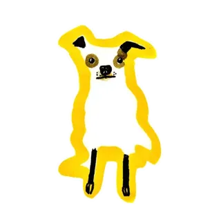 😐 собака, чихуахуа, животное, питомец, милый, мультяшный, желтый telegram sticker