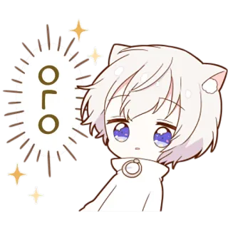 😧 Orz Anime, Katze, Niedlich, Cartoon, Sticker, Figur, Chibi whatsapp sticker