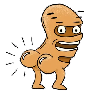 😀 pinda, kont, grappig, cartoon, sticker, personage telegram sticker