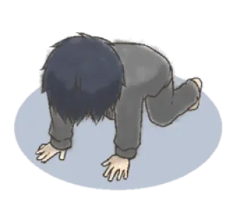 😓 アニメ, 這う, 悲しい, 絶望, キャラクター, 漫画 telegram sticker