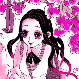 🌿 Nezuko Kamado Demon Slayer Anime, Demon Slayer, Nezuko, Kamado, Blumen, Rosa, Charakter whatsapp sticker