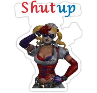 😐 Harley Quinn Shutup harley quinn, cale a boca, adesivo, enfermeira, vilão telegram sticker