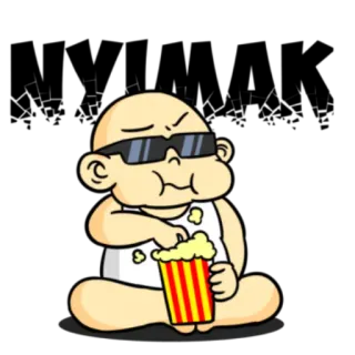 🚐 popcorn, cartoon, sunglasses, snack, eating telegram sticker