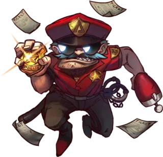 💢 POLICE polizia, multa, forze dell'ordine, agente, distintivo, cartone animato telegram sticker