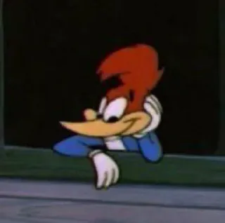 🙂 Woody Woodpecker วู้ดดี้ วู้ดเพ็คเกอร์, การ์ตูน, นก, ตัวละคร, แอนิเมชัน telegram sticker