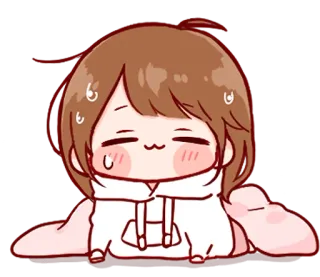 😥 cartone animato, anime, ragazza, sudata, carina telegram sticker