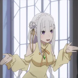 🤍 Emilia Re:Zero − Starting Life in Another World Anime, Ragazza, Personaggio, Re:Zero, Emilia, Magia, Fantasy telegram sticker