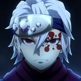 😡 Tengen Uzui Demon Slayer аниме, клинок рассекающий демонов, тенген узуй, кровь, персонаж telegram sticker