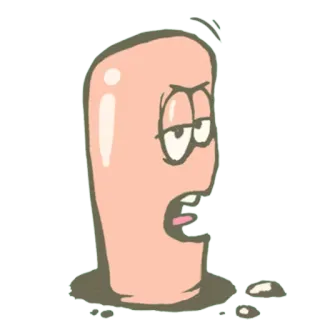 🐛 การ์ตูน, หนอน, เหนื่อย, เบื่อ telegram sticker