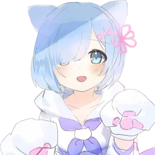 😻 anime girl, cat ears, cute, cartoon, illustration, kawaii telegram sticker