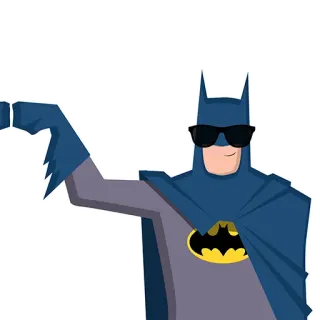🖐 Batman แบทแมน, ซูเปอร์ฮีโร่, DC คอมมิคส์, เท่, แว่นกันแดด, หนังสือการ์ตูน telegram sticker