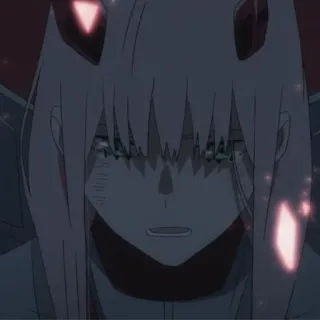 ✨ Zero Two Darling in the Franxx Anime, Zero Two, Darling in the Franxx, Personnage, Fille, Cornes telegram sticker