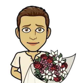 🌷 Dessin animé, Bouquet, Fleurs, Roses, Mignon telegram sticker
