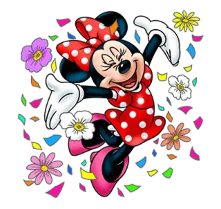 😁 Minnie Mouse Minnie Mouse, cartoni animati, Disney, fiori, festa telegram sticker