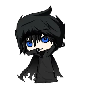 🙈 Anime, Hoodie, Kerangka, Gelap, Chibi, Malaikat Maut telegram sticker