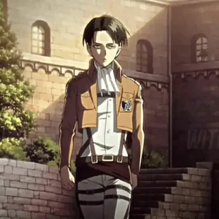 🖤 Levi Ackerman Attack on Titan Anime, Manga, Personage, Verkenningsbrigade, Soldaat, Anime personage telegram sticker