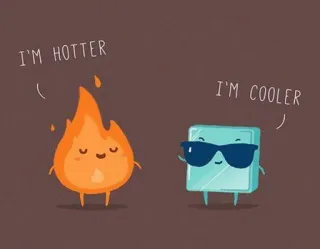🔥 I'M HOTTER
I'M COOLER Feuer, Eis, Heiß, Cool, Süß, Cartoon whatsapp sticker