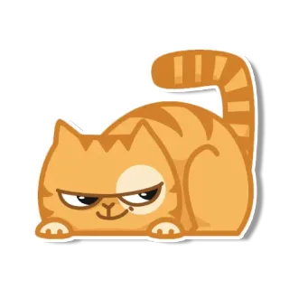 😏 gato, lindo, naranja, animal, dibujo animado telegram sticker