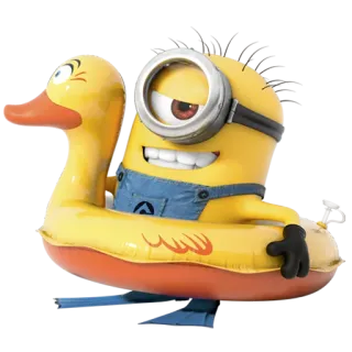 🐤 Minion minion, cartoon, summer, duck, inflatable, character telegram sticker