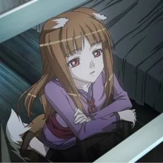 😒 Holo Spice and Wolf anime, wolf girl, holo, spice and wolf, kemonomimi telegram sticker