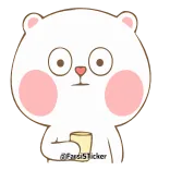 🥵 @FurutaSticker oso, lindo, animal, pegatina, dibujo animado telegram sticker