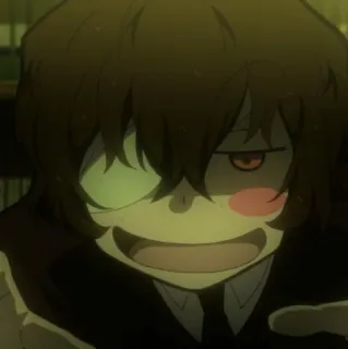 ☄ Osamu Dazai Bungou Stray Dogs Anime, Personaje, Fanart, Manga, Sonrisa, Sonrisa burlona whatsapp sticker