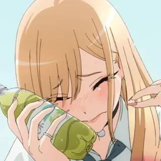 🥟 Marin Kitagawa My Dress-Up Darling anime, girl, cute, kawaii, drink telegram sticker