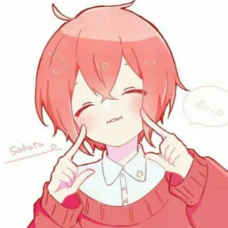 ☺ Sakata อนิเมะ, มังงะ, น่ารัก, คาวาอิ, หน้าแดง, สีแดง, ตัวละคร telegram sticker