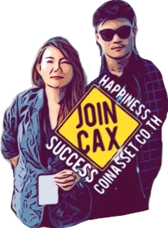😎 JOIN CAX SUCCESS HAPPINESS COINASSET.CO.TH пара, успех, счастье, криптовалюта, маркетинг, бизнес telegram sticker