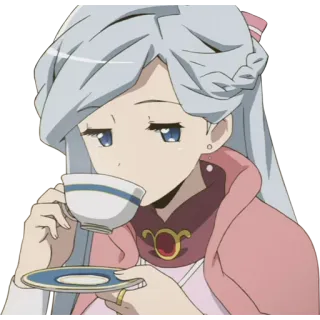 ☕ Anime, Ragazza, Tè, Carino, Cartone animato telegram sticker