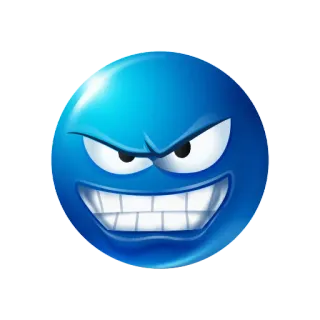😈 arrabbiato, emoji, blu, smiley, cartone animato telegram sticker