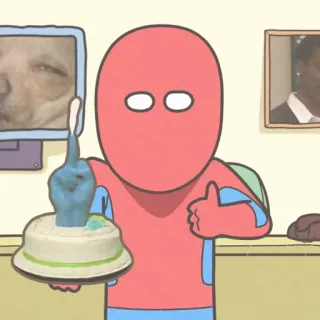 🎂 Cartoon, Figur, Geburtstag, Kuchen, Geste telegram sticker