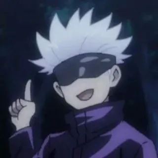 🖤 Gojo Satoru Jujutsu Kaisen anime, manga, gojo satoru, jujutsu kaisen, character, white hair, blindfold telegram sticker