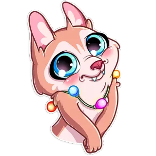 😊 chien, dessin animé, mignon, animal, autocollant telegram sticker