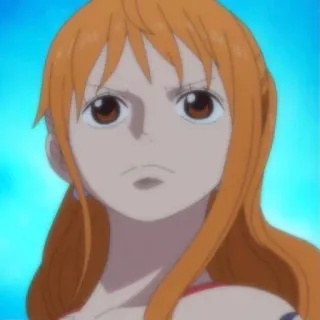 🥰 Nami One Piece 动漫, 橙色头发, 漫画, 航海士, 海盗 telegram sticker